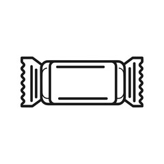 Simple wrapped candy bar outline icon. Vector sweet food design