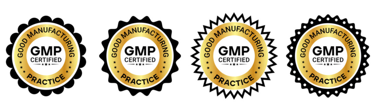 GMP Certified Badge Set Quality Assurance Gold Seal Design