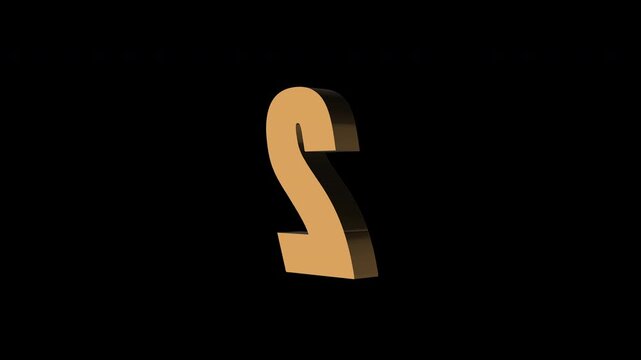Alphabet two 3d zoom in animation. 4K