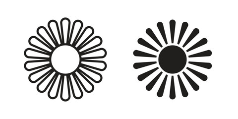 Aster icon illustrations collection. editable stroke outline and flat style