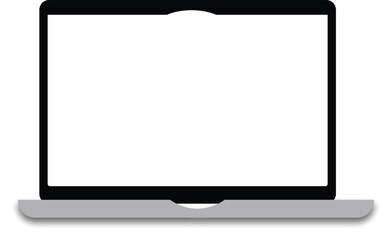 Realistic laptop blank screen mockup set. Laptop icon set.  Realistic media gadgets with transparent screens for presentation. Vector Illustration
