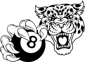Jaguar Leopard Cheetah Pool Billiards Ball Mascot