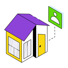 An isometric design icon estate agent 