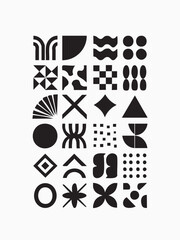 Geometric Harmony: A visually striking composition featuring a series of meticulously arranged, abstract geometric shapes in bold, offering an artistic expression.