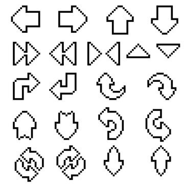 Illustration pixel art play arrow