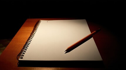 Spiral Notebook and Pencil