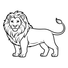 vector illustration of a lion coloring page 