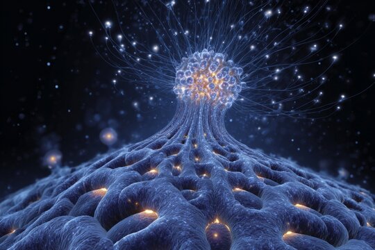 Melatonin production in the pineal gland for sleep regulation.