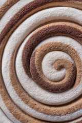 Neutral Rangoli Spiral in Sand Powder, Mocha Mousse and Cream Tones