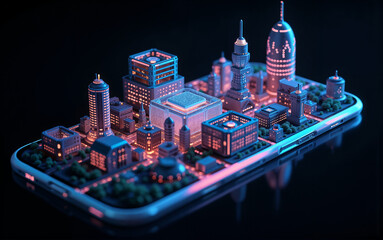 Isometric Futuristic City Model
