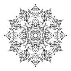 A black and white a  mandala coloring page