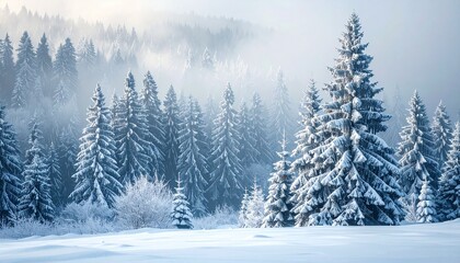 Naklejka premium snow covered trees