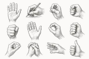 Fototapeta premium Strokes detailed drawn icon shading art hand ink set vector pencil sketch