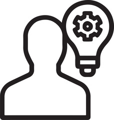 Knowledge skill icon minimal line vector showing learning, education, and personal development concept.