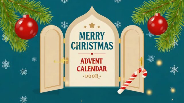 Advent calendar opening celebration during the Christmas season