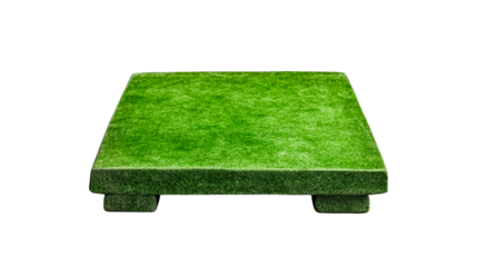 Green Textured Square Platform with Elevated Feet