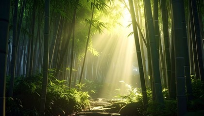 竹林に差し込む光