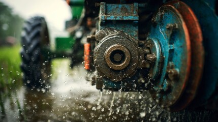 Agricultural machinery in water