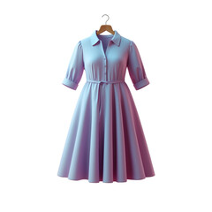 3d icon of elegant purple midi dress on hanger isolated on transparent background for sale