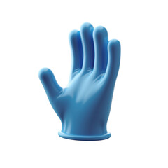3d icon of blue rubber glove isolated on transparent background for medical examination