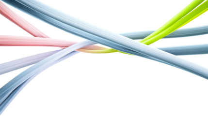 Flowing Ribbons Curve and Intersect Against White Background