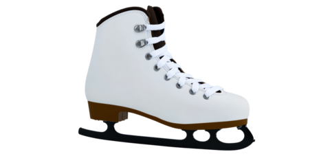 White Figure Skate With Brown Trim and Laces