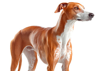 Azawakh seen in profile on a white background