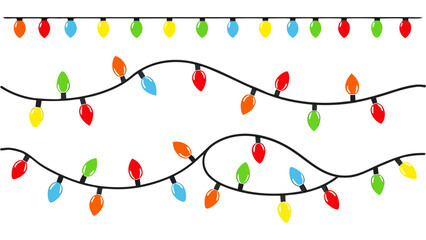 Bright and Cheerful Christmas Lights Clipart