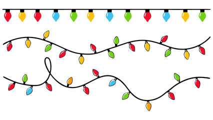 Colorful Christmas Light Strings Vector Illustration