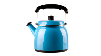 Vibrant blue enamel kettle with black handle