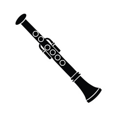 Flat Vector Icon of Clarinet