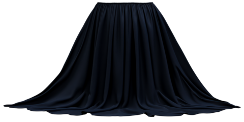 Flowing dark navy floor length skirt with elastic waistband