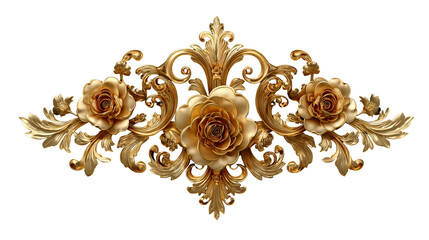 Ornate Golden Floral Scrollwork on Black Background