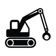 Excavator Arm Flat Vector Icon Design