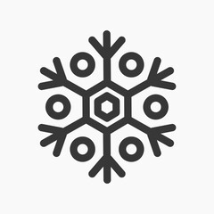 Snowflake icon, element for design. Christmas winter snowflake symbol. Vector illustration.