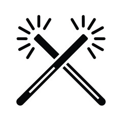 Glow Sticks Flat Vector Icon Illustration