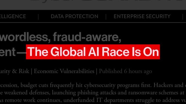 The Global AI Race Is On &mdash; Fast Headline Text Animation