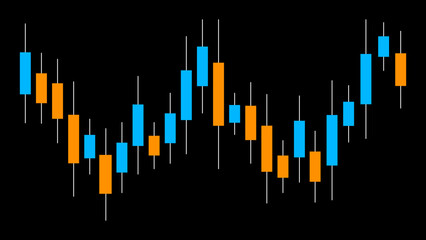 Candlestick chart pattern business or company analytics concept, Business growth up trend, Stock market profit, Economic growth, Marketing, Financial growth sign. Vector illustration.