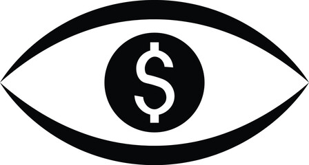 Dollar eye icon. Vision icon set multiple style collections. Outlined eye icon with a dollar sign. Stylized eye with a dollar sign. on transparent background


