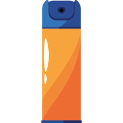 Orange and Blue Aerosol Spray Bottle with Transparent Background