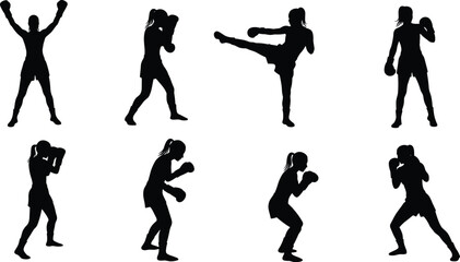 Silhouette, martial arts, boxing, fighter, kickboxing, training, combat, athlete, punching, kicking, defense, gloves, workout, exercise, sport, fitness, strength, discipline, competition,