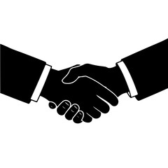 Minimal Black Handshake Icon – Business Partnership Vector