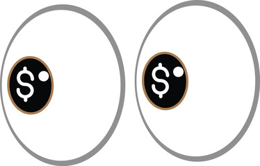 Dollar eye icon. Vision icon set multiple style collections. Outlined eye icon with a dollar sign. Stylized eye with a dollar sign. on transparent background

