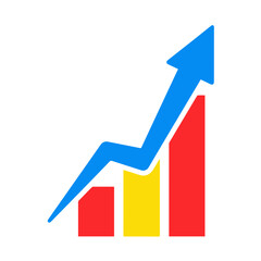 Growth Arrow Vector Icon – Colorful Business Success Symbol
