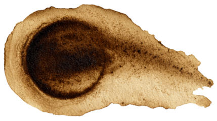 Brown coffee stain on textured paper