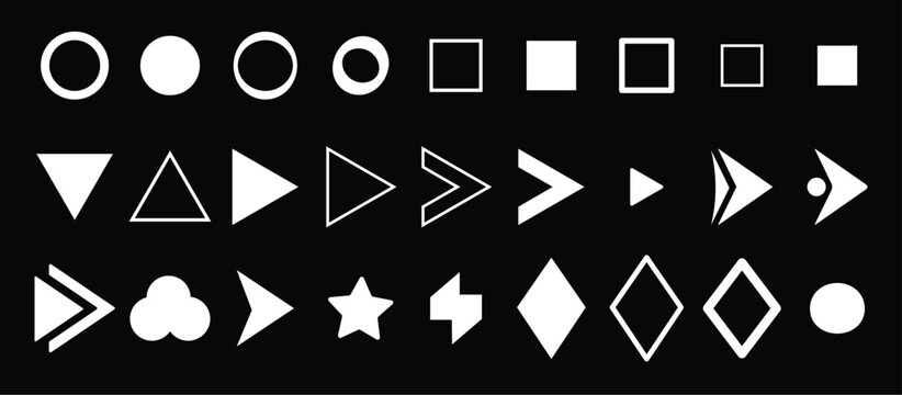 Fl&egrave;che and Arrow Bullet List Icons. fl&egrave;che, Bullet List for PowerPoint Presentation, Bullet point collection, arrows set. Vector illustration. Bullet point collection for presentation
