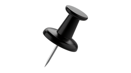 Sharp black pushpin ready to secure important documents or ideas