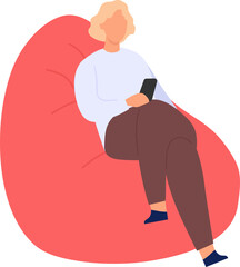 Crowd holding smartphone. Walking and standing people texting, checking social media and talking on phone. Modern flat characters vector set