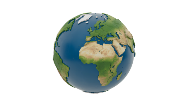 Vibrant 3D Earth globe showcasing continents and oceans, perfect for global themes. - Powered by Adobe