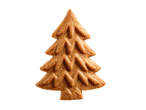 Gingerbread cookie shaped like a fir tree